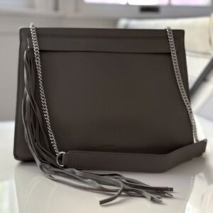 All Saints Leather Shoulder Bag in Gray